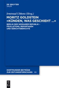 Moritz Goldstein "Künden, was geschieht..."