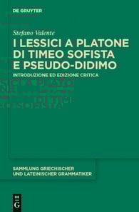 I lessici a Platone di Timeo Sofista e Pseudo-Didimo