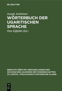 Worterbuch der ugaritischen Sprache