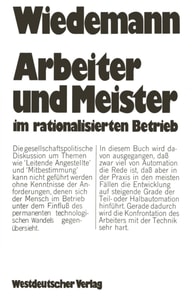 Arbeiter und Meister im rationalisierten Betrieb