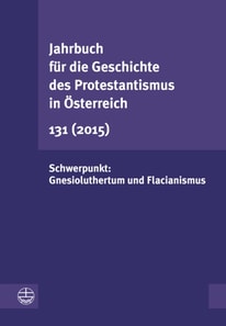 Jahrbuch für die Geschichte des Protestantismus in Österreich 131