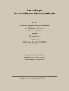 Anwendungen der Michellschen Widerstandstheorie