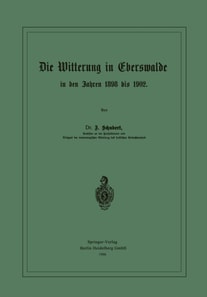 Die Witterung in Eberswalde in den Jahren 1898 bis 1902