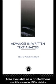 Advances in Written Text Analysis