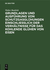 Grundlagen und Ausfuhrung von Schutzgasgluhungen einschlielich der Verhaltnisse fur das kohlende Gluhen von Eisen