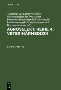 Agroselekt. Reihe 4: Veterinarmedizin. Band 34, Heft 10