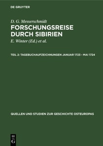 Tagebuchaufzeichnungen Januar 1723 - Mai 1724