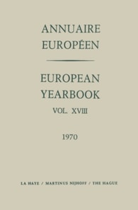 Annuaire Europeen / European Yearbook