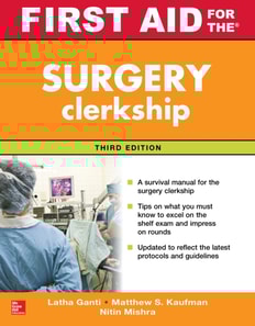 First Aid for the Surgery Clerkship, Third Edition