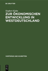 Zur okonomischen Entwicklung in Westdeutschland