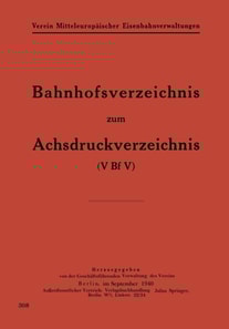 Bahnhofsverzeichnis zum Achsdruckverzeichnis