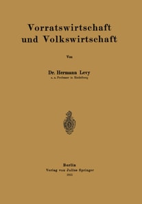 Vorratswirtschaft und Volkswirtschaft