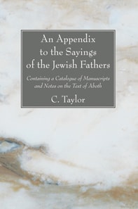 Appendix to the Sayings of the Jewish Fathers
