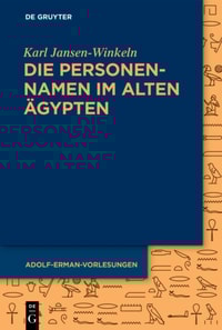 Die Personennamen im Alten Ägypten