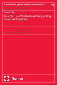 Ausschluss des Vorstandsanstellungsvertrags von der AGB-Kontrolle