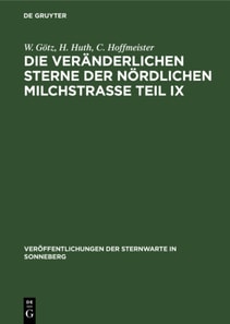 Die veranderlichen Sterne der nordlichen Milchstrae Teil IX