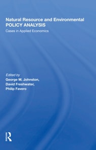 Natural Resource And Environmental Policy Analysis