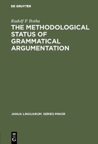 Methodological Status of Grammatical Argumentation