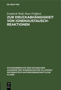 Zur Druckabhangigkeit von Ionenaustauschreaktionen
