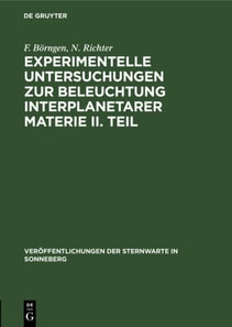 Experimentelle Untersuchungen zur Beleuchtung interplanetarer Materie II. Teil