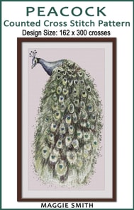 Peacock Counted Cross Stitch Pattern