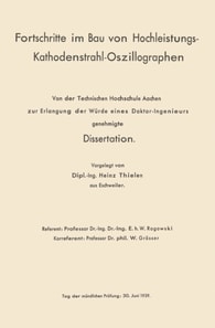 Fortschritte im Bau von Hochleistungs-Kathodenstrahl-Oszillographen
