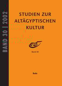 Studien zur Altagyptischen Kultur Band 30
