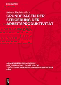 Grundfragen der Steigerung der Arbeitsproduktivität