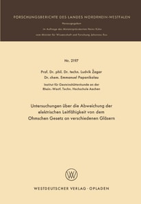 Untersuchungen über die Abweichung der elektrischen Leitfähigkeit von dem Ohmschen Gesetz an verschiedenen Gläsern