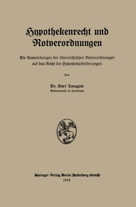 Hypothekenrecht und Notverordnungen