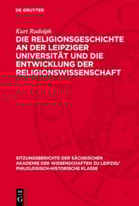 Die Religionsgeschichte an der Leipziger Universität und die Entwicklung der Religionswissenschaft