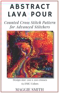 Abstract Lava Pour | Counted Cross Stitch Pattern for Advanced Stitchers