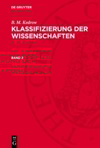 B. M. Kedrow: Klassifizierung der Wissenschaften. Band 2