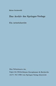Das Archiv des Springer-Verlags