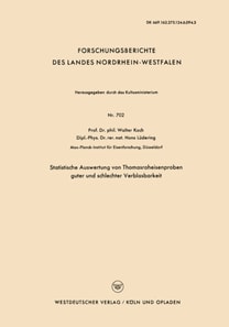 Statistische Auswertung von Thomasroheisenproben guter und schlechter Verblasbarkeit