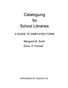 Cataloguing for School Libraries