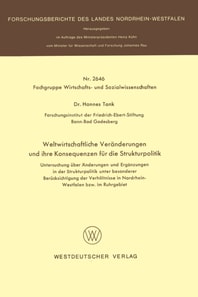 Weltwirtschaftliche Veränderungen und ihre Konsequenzen für die Strukturpolitik