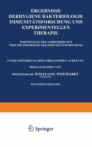 Ergebnisse der Hygiene Bakteriologie Immunitätsforschung und Experimentellen Therapie