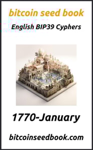Bitcoin Seed Book English BIP39 Cyphers Volume 1770-January