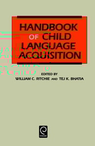 Handbook of Child Language Acquisition