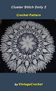 Cluster Stitch 2 Doily Vintage Crochet Pattern eBook