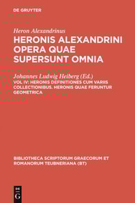 Heronis definitiones cum variis collectionibus. Heronis quae feruntur geometrica