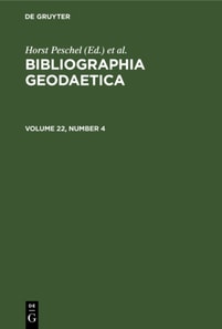 Bibliographia Geodaetica. Volume 22, Number 4