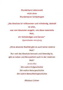 Wunderbare Lebenswelt nicht ohne wunderbaren Schöpfergott