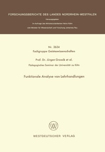 Funktionale Analyse von Lehrhandlungen