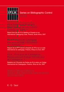 IFLA Cataloguing Principles: Steps towards an International Cataloguing Code, 5