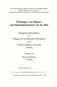 Wirkungen von Salpeter- und Salpetrigsäureestern auf das Blut
