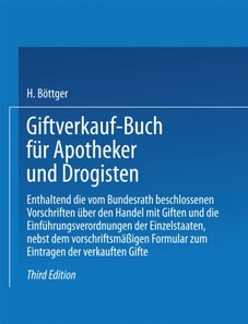 Giftverkauf-Buch für Apotheker und Drogisten