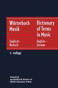 Wörterbuch Musik / Dictionary of Terms in Music
