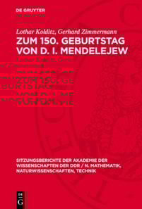 Zum 150. Geburtstag von D. I. Mendelejew